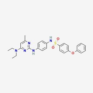 molecular formula C27H29N5O3S B2810388 N-(4-((4-(diethylamino)-6-methylpyrimidin-2-yl)amino)phenyl)-4-phenoxybenzenesulfonamide CAS No. 923147-42-6