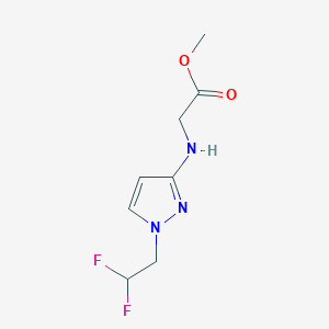 molecular formula C8H11F2N3O2 B2810393 Methyl 2-[[1-(2,2-difluoroethyl)pyrazol-3-yl]amino]acetate CAS No. 2247206-60-4