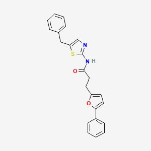 molecular formula C23H20N2O2S B2810400 N-(5-benzyl-1,3-thiazol-2-yl)-3-(5-phenylfuran-2-yl)propanamide CAS No. 924818-52-0
