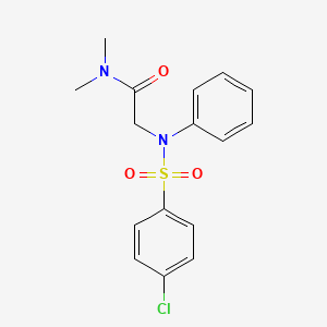 molecular formula C16H17ClN2O3S B2810401 2-{[(4-chlorophenyl)sulfonyl]anilino}-N,N-dimethylacetamide CAS No. 93018-18-9