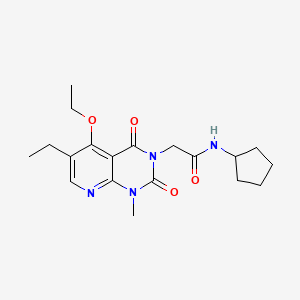 molecular formula C19H26N4O4 B2810437 N-cyclopentyl-2-(5-ethoxy-6-ethyl-1-methyl-2,4-dioxo-1,2-dihydropyrido[2,3-d]pyrimidin-3(4H)-yl)acetamide CAS No. 941984-49-2