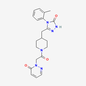 2-(2-oxo-2-(4-((5-oxo-4-(o-tolyl)-4,5-dihydro-1H-1,2,4-triazol-3-yl)methyl)piperidin-1-yl)ethyl)pyridazin-3(2H)-one