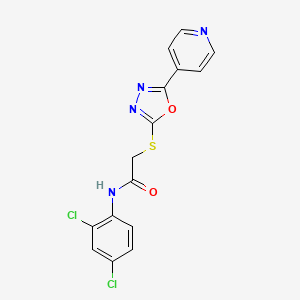 molecular formula C15H10Cl2N4O2S B2810477 N-(2,4-dichlorophenyl)-2-{[5-(pyridin-4-yl)-1,3,4-oxadiazol-2-yl]sulfanyl}acetamide CAS No. 701930-83-8