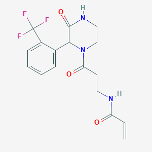 N-[3-Oxo-3-[3-oxo-2-[2-(trifluoromethyl)phenyl]piperazin-1-yl]propyl]prop-2-enamide