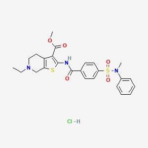 methyl 6-ethyl-2-(4-(N-methyl-N-phenylsulfamoyl)benzamido)-4,5,6,7-tetrahydrothieno[2,3-c]pyridine-3-carboxylate hydrochloride