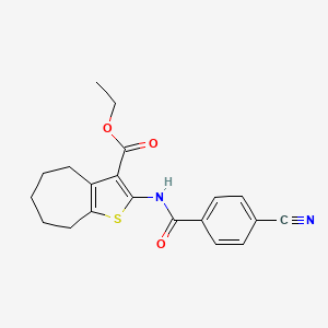 ethyl 2-(4-cyanobenzamido)-5,6,7,8-tetrahydro-4H-cyclohepta[b]thiophene-3-carboxylate