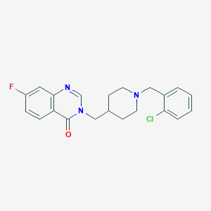 3-[[1-[(2-Chlorophenyl)methyl]piperidin-4-yl]methyl]-7-fluoroquinazolin-4-one