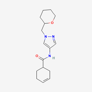N-(1-((tetrahydro-2H-pyran-2-yl)methyl)-1H-pyrazol-4-yl)cyclohex-3-enecarboxamide