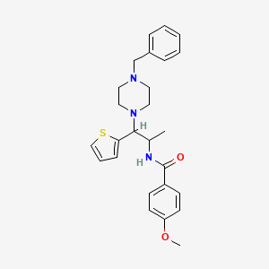N-(1-(4-benzylpiperazin-1-yl)-1-(thiophen-2-yl)propan-2-yl)-4-methoxybenzamide