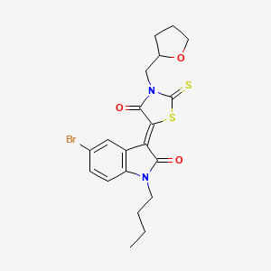 (Z)-5-(5-bromo-1-butyl-2-oxoindolin-3-ylidene)-3-((tetrahydrofuran-2-yl)methyl)-2-thioxothiazolidin-4-one