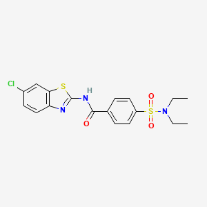 molecular formula C18H18ClN3O3S2 B2810558 N-(6-chloro-1,3-benzothiazol-2-yl)-4-(diethylsulfamoyl)benzamide CAS No. 313534-90-6