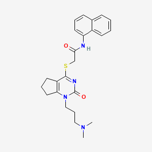2-((1-(3-(dimethylamino)propyl)-2-oxo-2,5,6,7-tetrahydro-1H-cyclopenta[d]pyrimidin-4-yl)thio)-N-(naphthalen-1-yl)acetamide