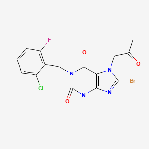 8-bromo-1-[(2-chloro-6-fluorophenyl)methyl]-3-methyl-7-(2-oxopropyl)-2,3,6,7-tetrahydro-1H-purine-2,6-dione