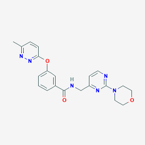 3-((6-methylpyridazin-3-yl)oxy)-N-((2-morpholinopyrimidin-4-yl)methyl)benzamide