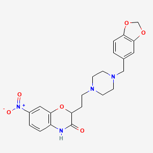 2-{2-[4-(1,3-benzodioxol-5-ylmethyl)piperazino]ethyl}-7-nitro-2H-1,4-benzoxazin-3(4H)-one