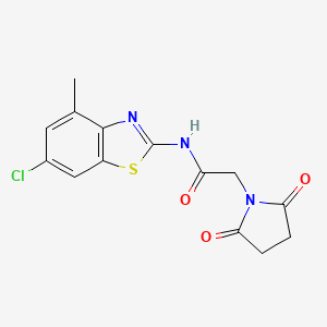 molecular formula C14H12ClN3O3S B2810585 N-(6-chloro-4-methyl-1,3-benzothiazol-2-yl)-2-(2,5-dioxopyrrolidin-1-yl)acetamide CAS No. 897618-12-1