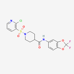 1-[(2-chloropyridin-3-yl)sulfonyl]-N-(2,2-difluoro-2H-1,3-benzodioxol-5-yl)piperidine-4-carboxamide
