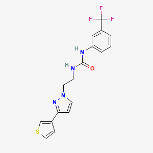 1-(2-(3-(thiophen-3-yl)-1H-pyrazol-1-yl)ethyl)-3-(3-(trifluoromethyl)phenyl)urea