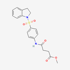 molecular formula C19H20N2O5S B2810628 methyl 4-{[4-(2,3-dihydro-1H-indol-1-ylsulfonyl)phenyl]amino}-4-oxobutanoate CAS No. 314766-84-2