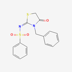 (E)-N-(3-benzyl-4-oxothiazolidin-2-ylidene)benzenesulfonamide