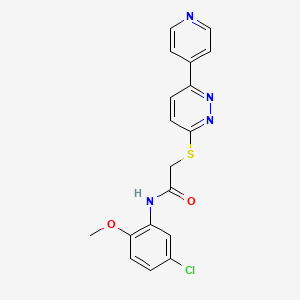 molecular formula C18H15ClN4O2S B2810632 N-(5-chloro-2-methoxyphenyl)-2-(6-pyridin-4-ylpyridazin-3-yl)sulfanylacetamide CAS No. 872987-89-8