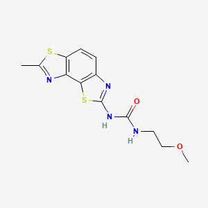 molecular formula C13H14N4O2S2 B2810635 1-(2-Methoxyethyl)-3-(7-methylbenzo[1,2-d:3,4-d']bis(thiazole)-2-yl)urea CAS No. 1334369-46-8