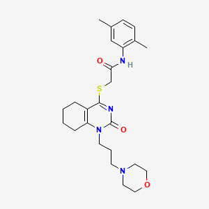 N-(2,5-dimethylphenyl)-2-((1-(3-morpholinopropyl)-2-oxo-1,2,5,6,7,8-hexahydroquinazolin-4-yl)thio)acetamide