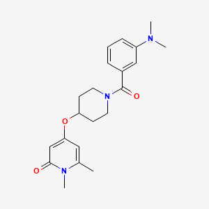 molecular formula C21H27N3O3 B2810638 4-((1-(3-(dimethylamino)benzoyl)piperidin-4-yl)oxy)-1,6-dimethylpyridin-2(1H)-one CAS No. 2034291-05-7