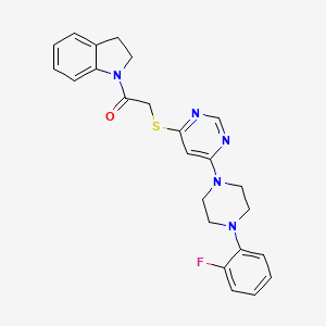 molecular formula C24H24FN5OS B2810642 2-((6-(4-(2-Fluorophenyl)piperazin-1-yl)pyrimidin-4-yl)thio)-1-(indolin-1-yl)ethanone CAS No. 1171070-49-7