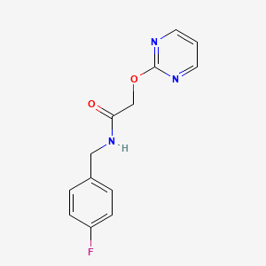 molecular formula C13H12FN3O2 B2810643 N-(4-fluorobenzyl)-2-(pyrimidin-2-yloxy)acetamide CAS No. 1251563-36-6