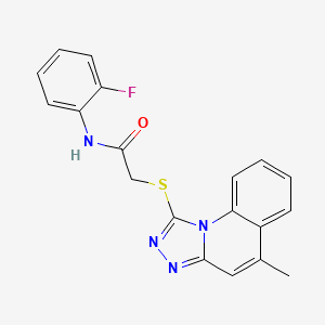 N-(2-fluorophenyl)-2-[(5-methyl-[1,2,4]triazolo[4,3-a]quinolin-1-yl)sulfanyl]acetamide