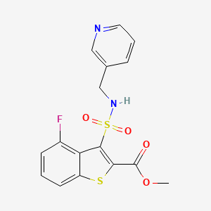 molecular formula C16H13FN2O4S2 B2810652 methyl 4-fluoro-3-{[(pyridin-3-yl)methyl]sulfamoyl}-1-benzothiophene-2-carboxylate CAS No. 941962-43-2
