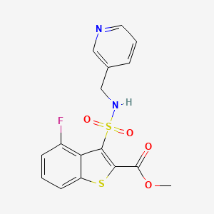 molecular formula C16H13FN2O4S2 B2810652 Methyl 4-fluoro-3-{[(pyridin-3-ylmethyl)amino]sulfonyl}-1-benzothiophene-2-carboxylate CAS No. 941962-43-2