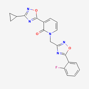 3-(3-cyclopropyl-1,2,4-oxadiazol-5-yl)-1-((5-(2-fluorophenyl)-1,2,4-oxadiazol-3-yl)methyl)pyridin-2(1H)-one
