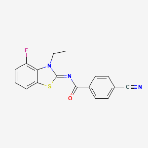 4-cyano-N-(3-ethyl-4-fluoro-1,3-benzothiazol-2-ylidene)benzamide