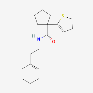 molecular formula C18H25NOS B2810664 N-(2-(cyclohex-1-en-1-yl)ethyl)-1-(thiophen-2-yl)cyclopentanecarboxamide CAS No. 1049513-47-4