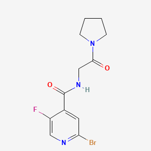 2-bromo-5-fluoro-N-[2-oxo-2-(pyrrolidin-1-yl)ethyl]pyridine-4-carboxamide