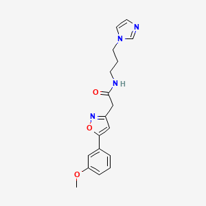 N-(3-(1H-imidazol-1-yl)propyl)-2-(5-(3-methoxyphenyl)isoxazol-3-yl)acetamide