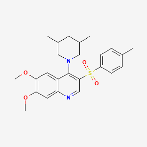 4-(3,5-Dimethylpiperidin-1-yl)-6,7-dimethoxy-3-tosylquinoline