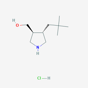 molecular formula C10H22ClNO B2810674 [(3S,4S)-4-(2,2-Dimethylpropyl)pyrrolidin-3-yl]methanol;hydrochloride CAS No. 2219372-06-0
