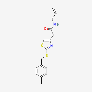 molecular formula C16H18N2OS2 B2810676 N-allyl-2-(2-((4-methylbenzyl)thio)thiazol-4-yl)acetamide CAS No. 954016-55-8
