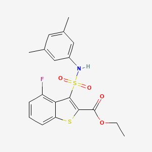 molecular formula C19H18FNO4S2 B2810683 Ethyl 3-[(3,5-dimethylphenyl)sulfamoyl]-4-fluoro-1-benzothiophene-2-carboxylate CAS No. 899971-42-7