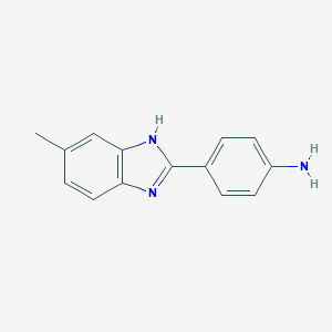 molecular formula C14H13N3 B028107 4-(5-Methyl-1H-benzoimidazol-2-yl)-phenylamine CAS No. 110178-74-0