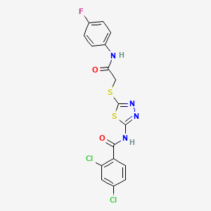 2,4-dichloro-N-(5-((2-((4-fluorophenyl)amino)-2-oxoethyl)thio)-1,3,4-thiadiazol-2-yl)benzamide