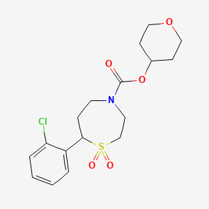 molecular formula C17H22ClNO5S B2810709 oxan-4-yl 7-(2-chlorophenyl)-1,1-dioxo-1lambda6,4-thiazepane-4-carboxylate CAS No. 2195938-88-4