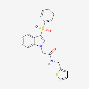 2-(3-(phenylsulfonyl)-1H-indol-1-yl)-N-(thiophen-2-ylmethyl)acetamide