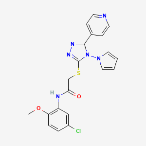 N-(5-chloro-2-methoxyphenyl)-2-{[5-(pyridin-4-yl)-4-(1H-pyrrol-1-yl)-4H-1,2,4-triazol-3-yl]sulfanyl}acetamide