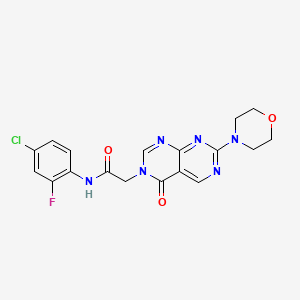 N-(4-chloro-2-fluorophenyl)-2-(7-morpholino-4-oxopyrimido[4,5-d]pyrimidin-3(4H)-yl)acetamide