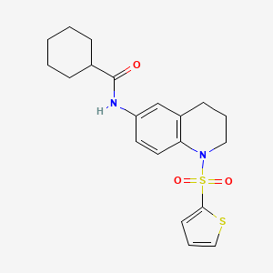 N-(1-thiophen-2-ylsulfonyl-3,4-dihydro-2H-quinolin-6-yl)cyclohexanecarboxamide