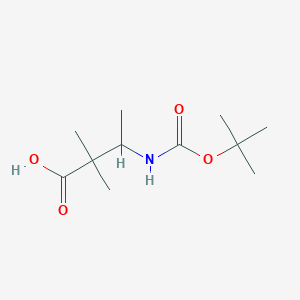 molecular formula C11H21NO4 B2810726 2,2-dimethyl-3-[(2-methylpropan-2-yl)oxycarbonylamino]butanoic Acid CAS No. 208397-31-3